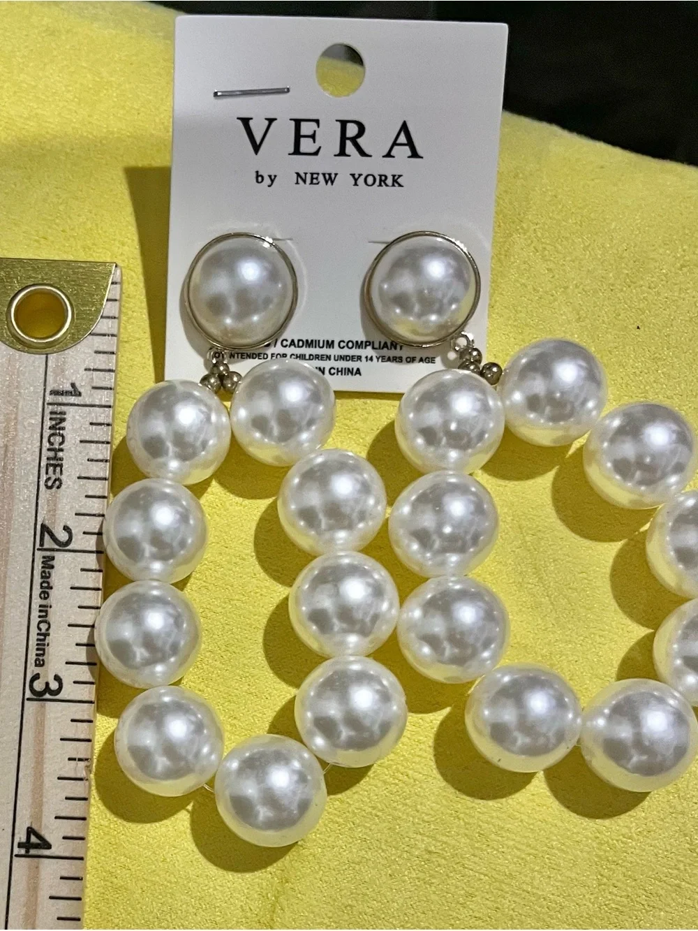 Vera Bradley Pearl Hoop Earrings in White